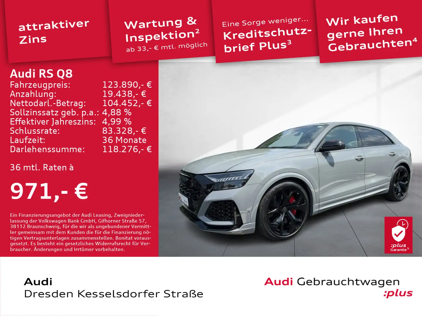 Audi RS Q8 4.0 TFSI Q. Matrix Design Paket Kamera Grau - 1