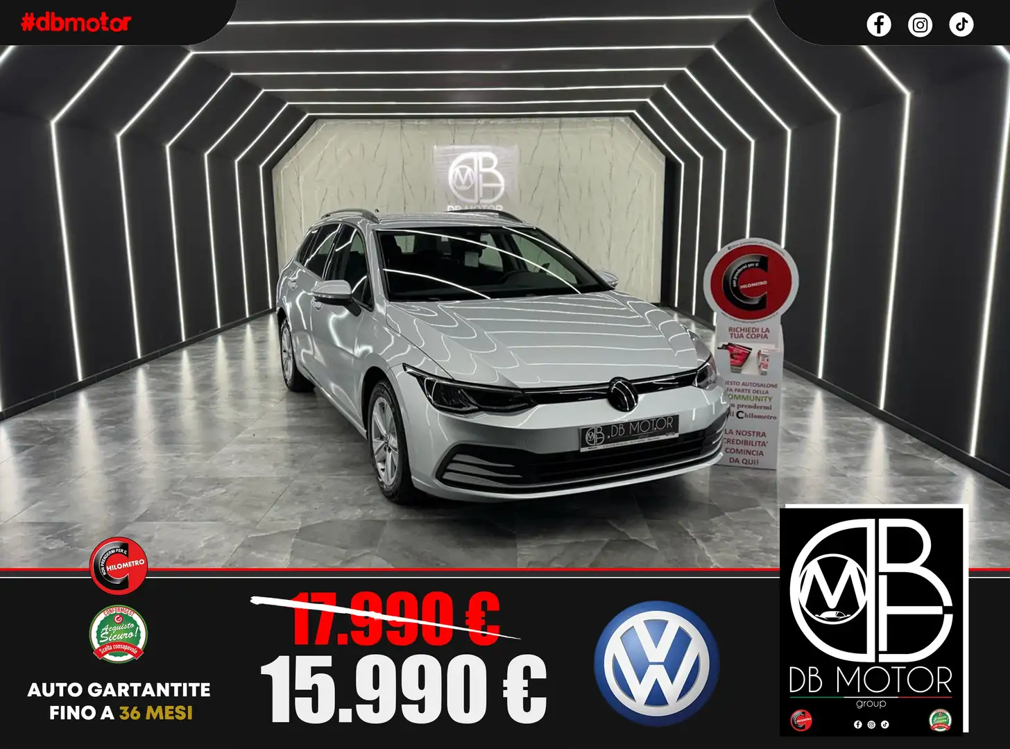 Volkswagen Golf Variant Golf VIII 2020 Variant 2.0 tdi Style 115cv dsg Argento - 1