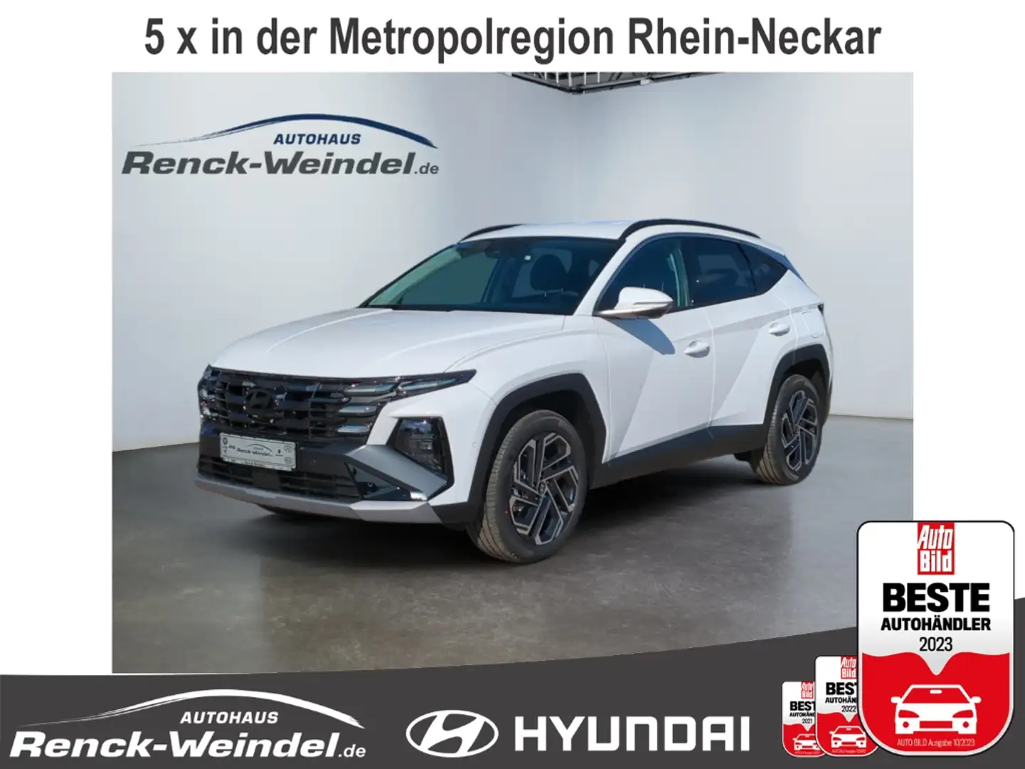 Hyundai TUCSON Prime 1.6 T-GDi HUD Navi Leder Digitales Cockpit S Weiß - 1