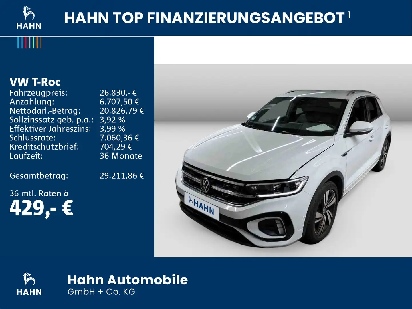 Volkswagen T-Roc 1.5TSI DSG R-Line ACC AHK Cam LED-Plus Weiß - 2