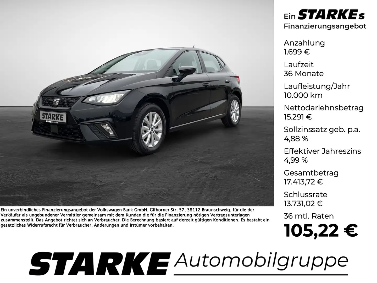 SEAT Ibiza 1.0 TSI Style Schwarz - 1