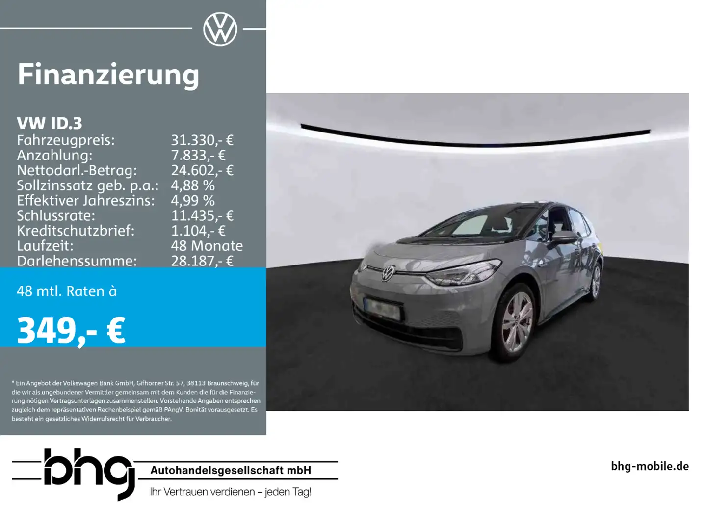 Volkswagen ID.3 Pro S (5-Sitzer) Grau - 1
