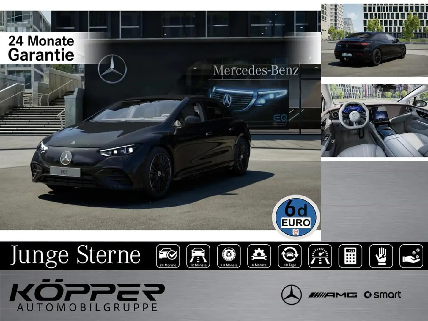 Mercedes-Benz EQE 300 AMG Advanced PLUS Airmatik AHK Leder Zwart - 1