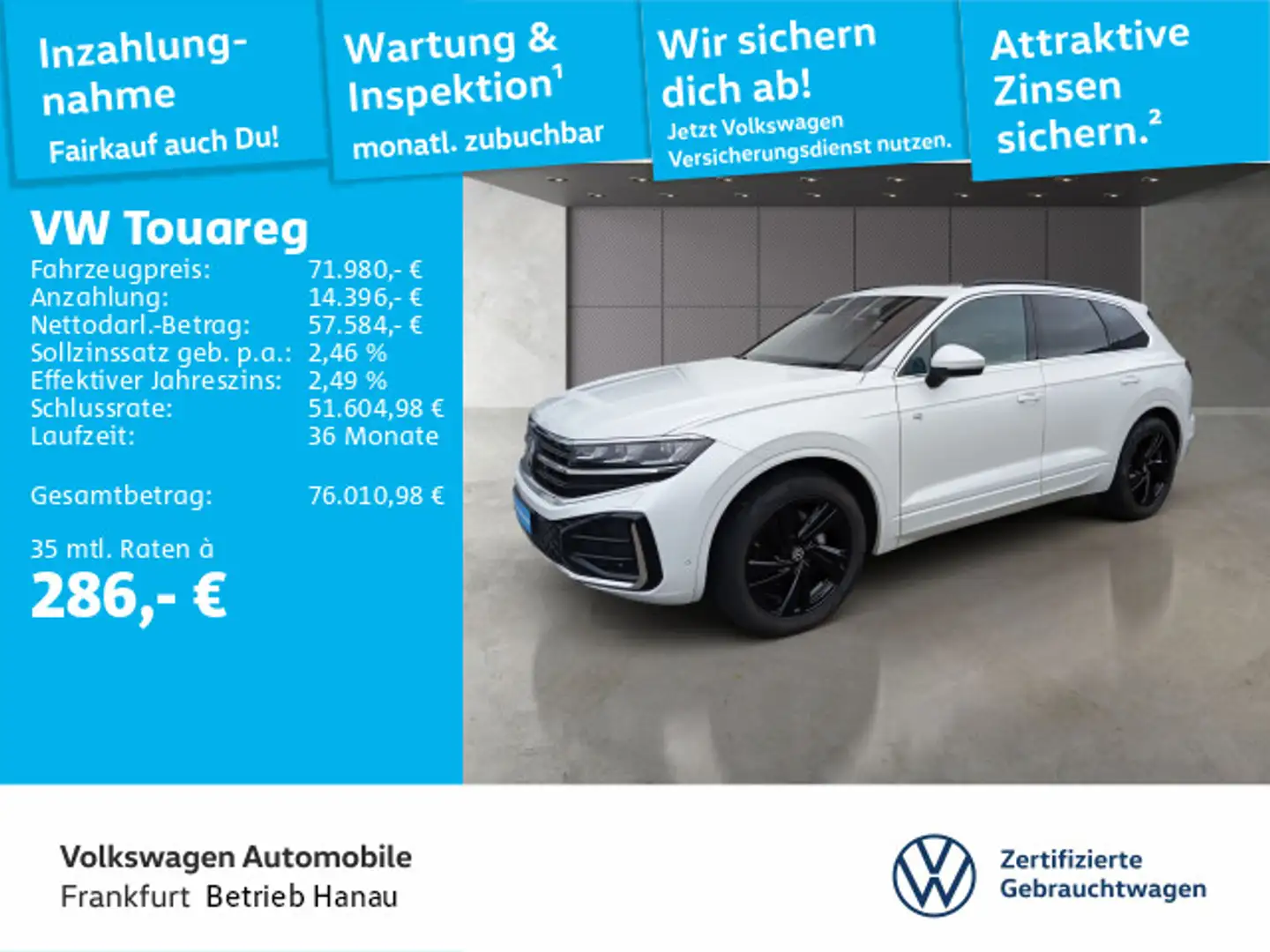 Volkswagen Touareg 3.0 TDI 4-Motion R-Line Navi IQ.Light DA Weiß - 1