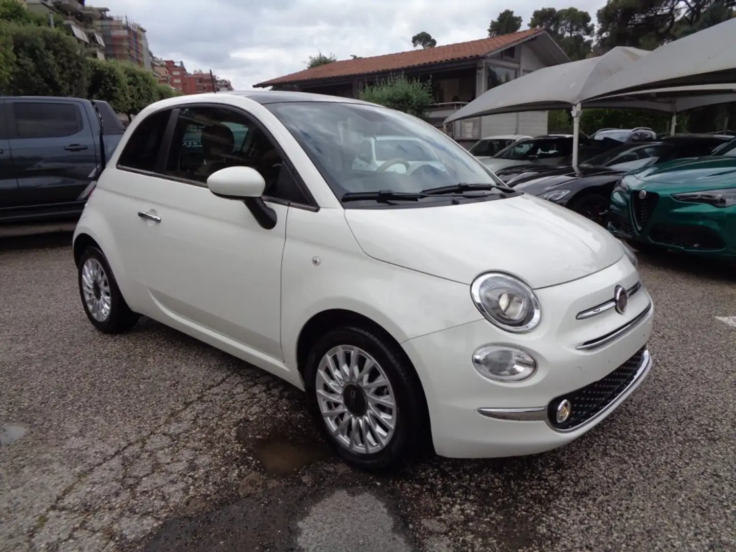 Fiat 500 1000 HYBRID 70 CV NAVI CARPLAY CLIMAUTO PDC TETTO Weiß - 1