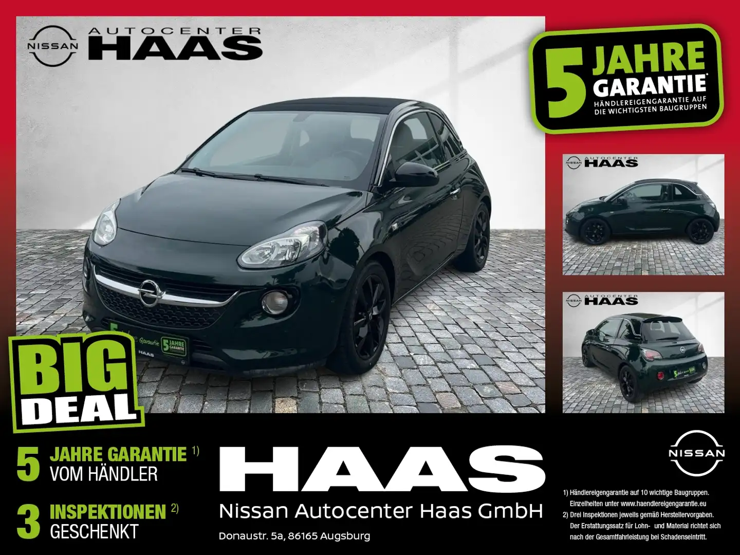 Opel Adam 1.0 Turbo ecoFlex Open Air Faltdach Verde - 1