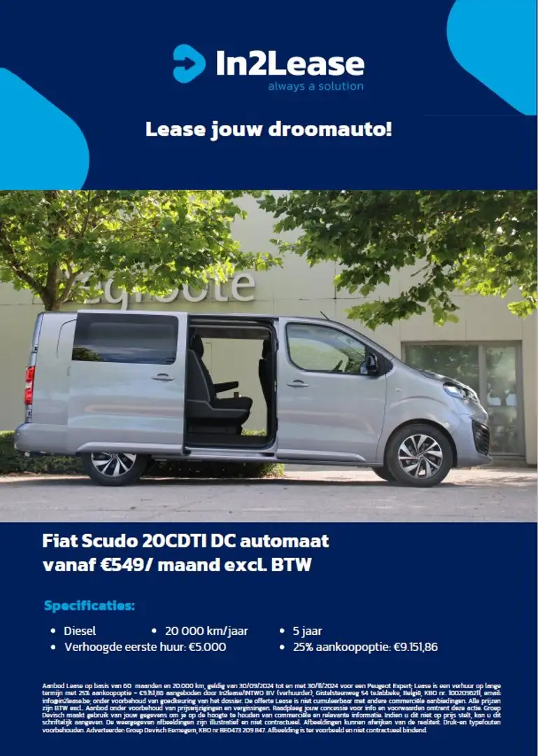 Fiat Scudo 20CDTI DUB CAB AUTOM. 180PK*TREKHAAK*BEKLEDING*CAM Zilver - 2
