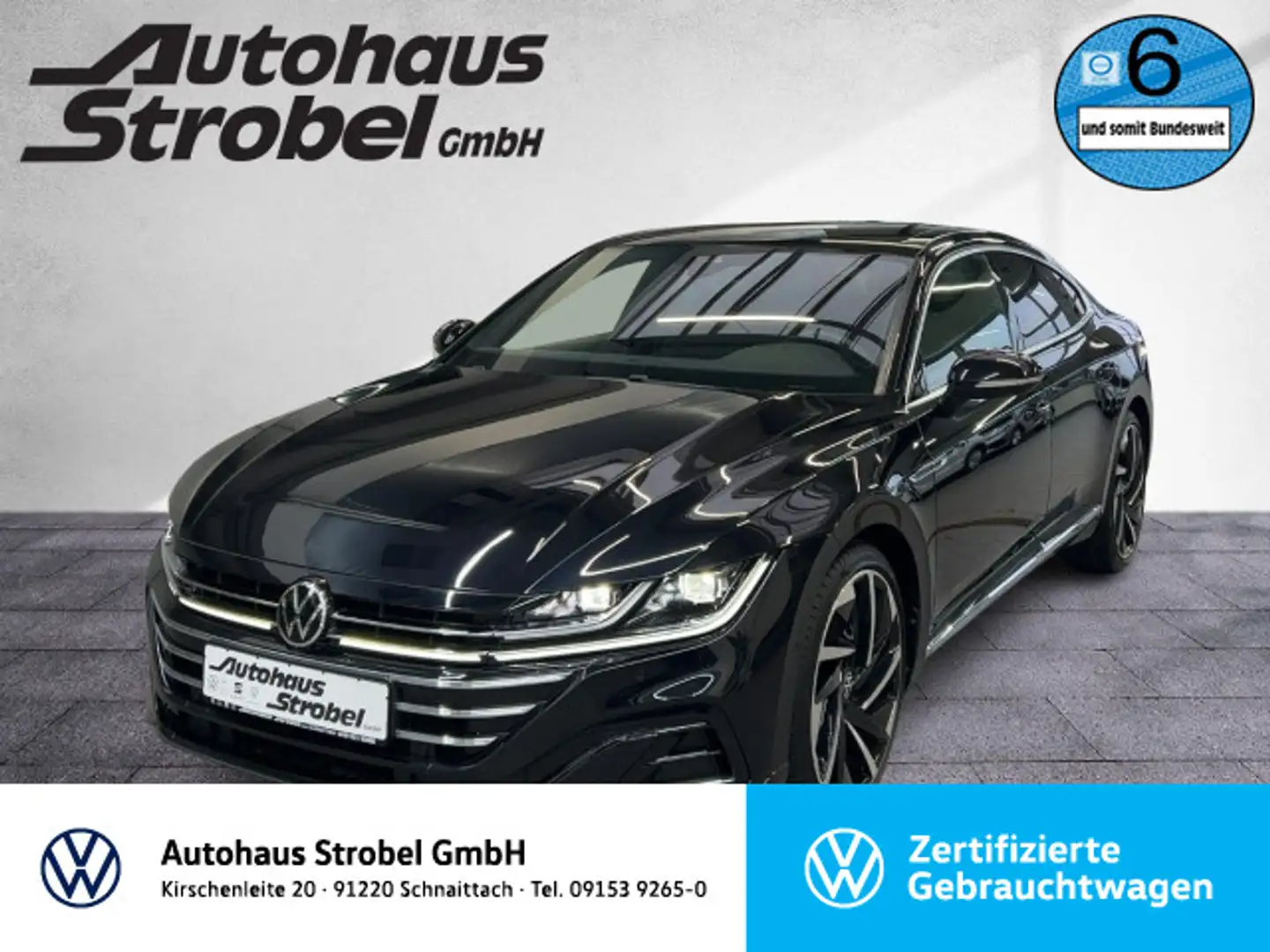 Volkswagen Arteon 2.0 TDI DSG R-Line ab 1,99% DCC ACC LED N Schwarz - 1