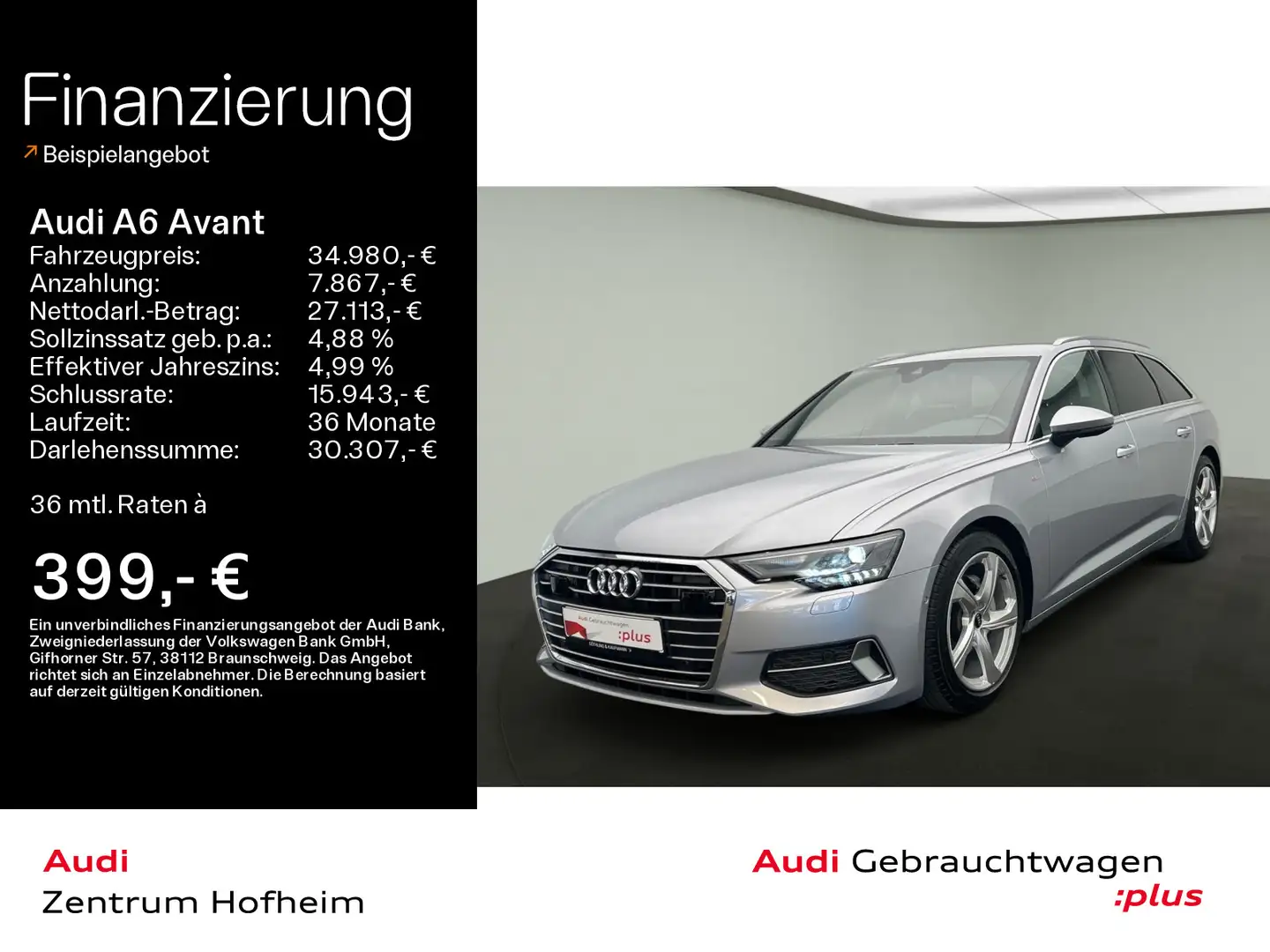 Audi A6 40 TDI S line S tro*B&O*Standh*LED*Virt Silber - 1