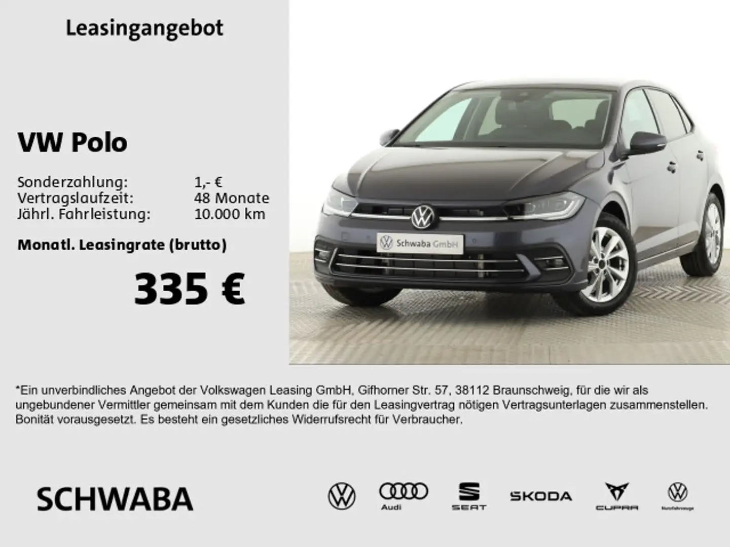 Volkswagen Polo Style 1.0 TSI DSG *LED*VIRTUAL*AHK*ACC*16"* Grau - 1