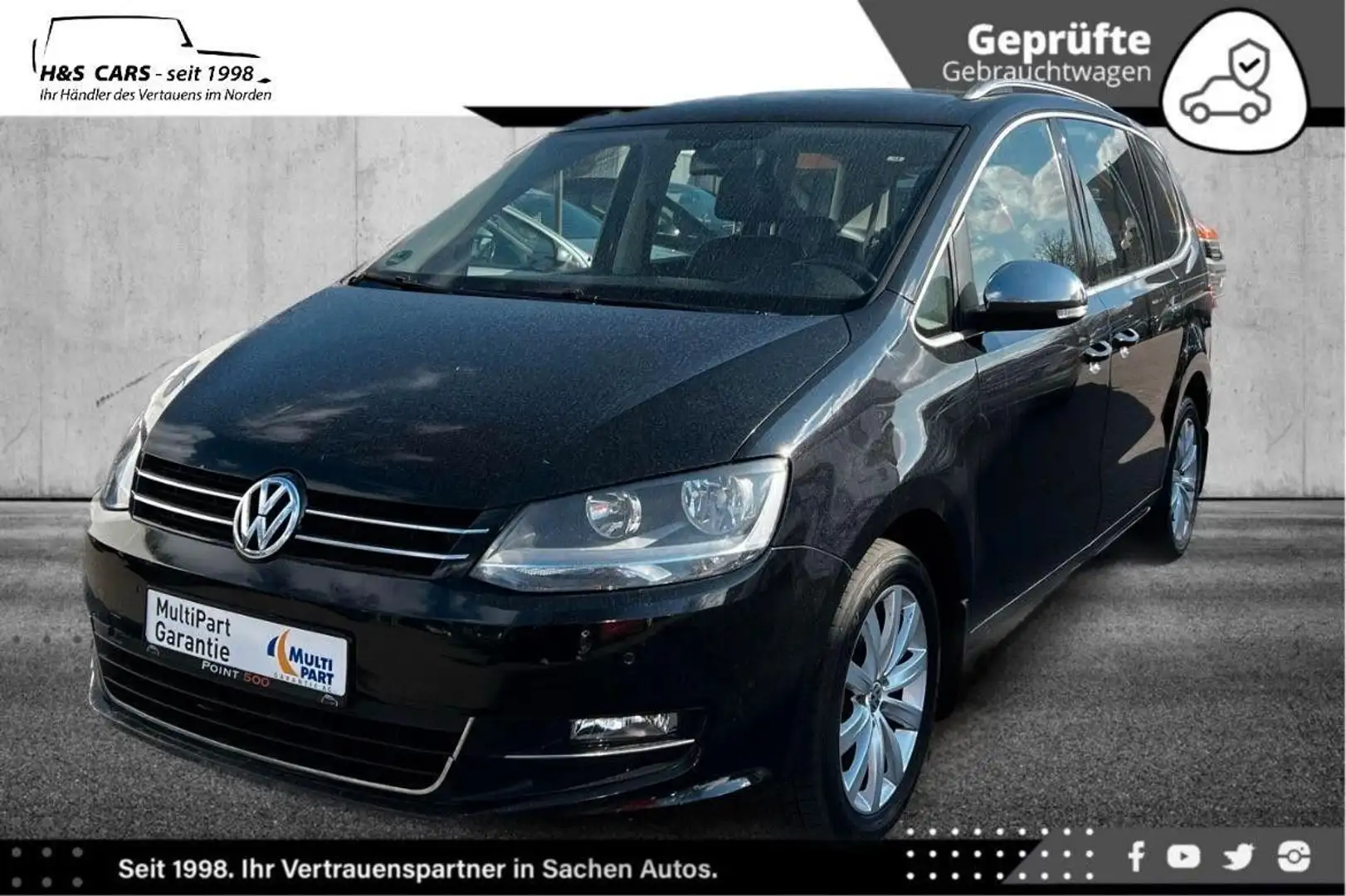Volkswagen Sharan Highl. VOLLLEDER NAV KAM E.SITZ KURV AHK Schwarz - 2