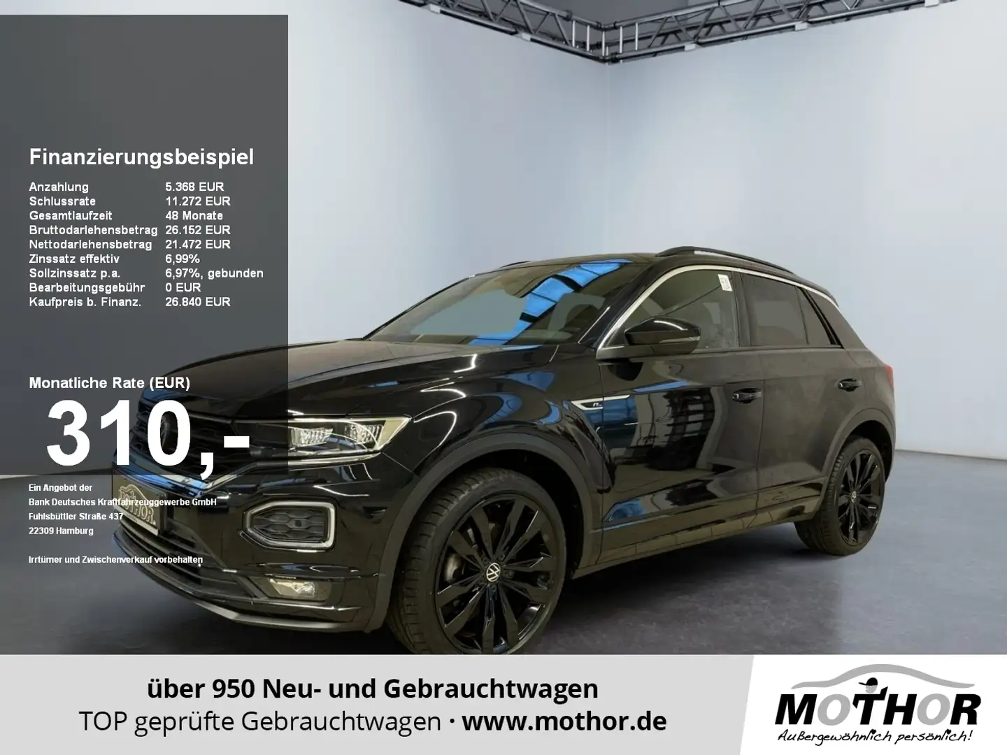 Volkswagen T-Roc R-Line 1.5 TSI DSG Abstandstempomat Schwarz - 1