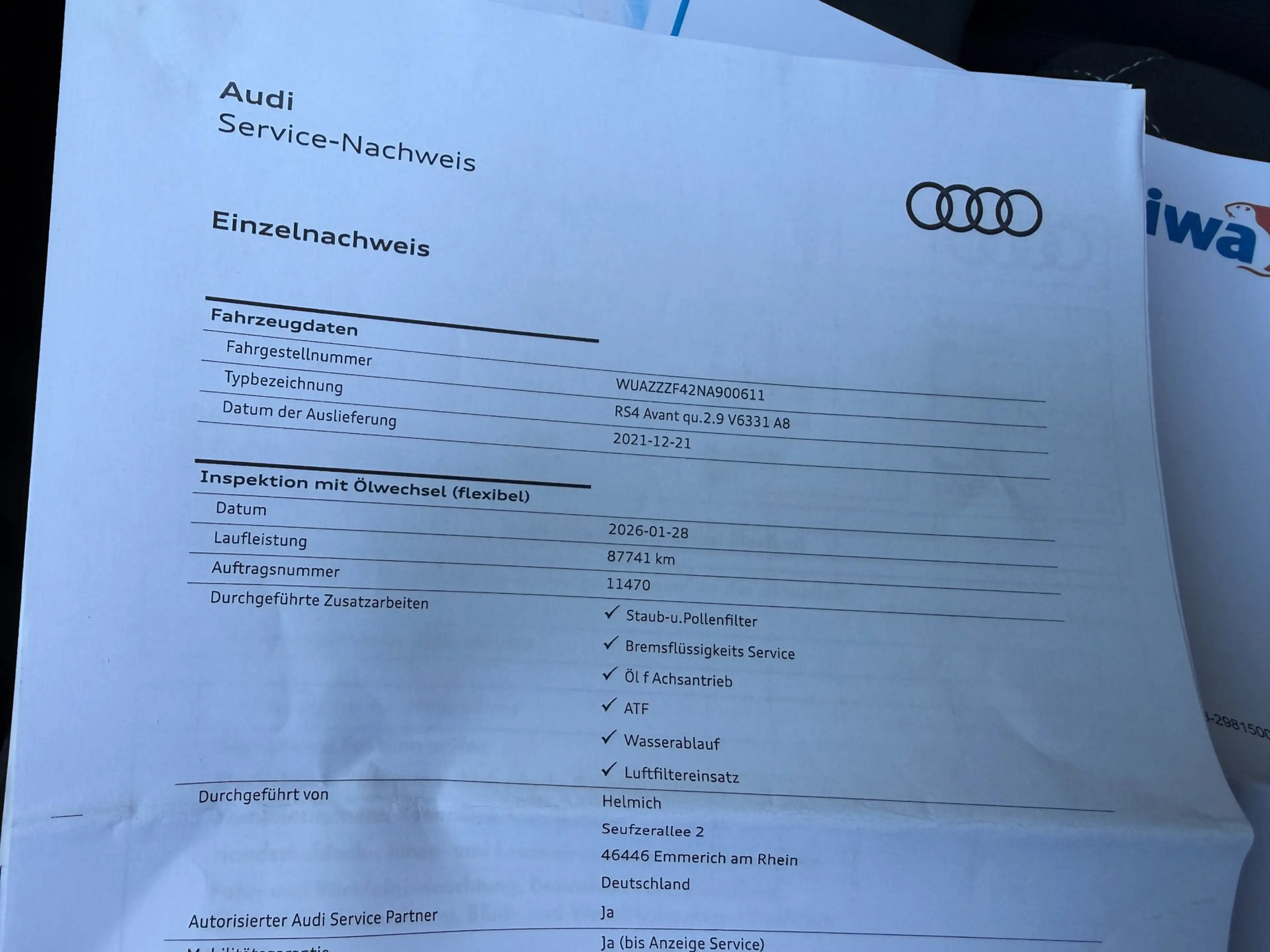 Audi RS4 A4 Avant 2.9 TFSI RS-Pakket 280 v/max, Carbon int, — photo 34