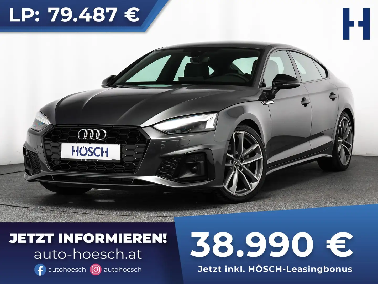 Audi A5 SB 40 TFSI 2xS-LINE BLACK 19er MATRIX NAPPA -52% Grau - 1