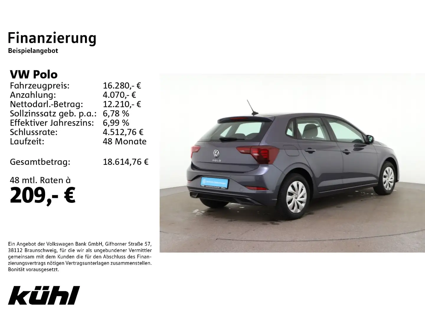 Volkswagen Polo 6 VI 1.0 LED App Grau - 2