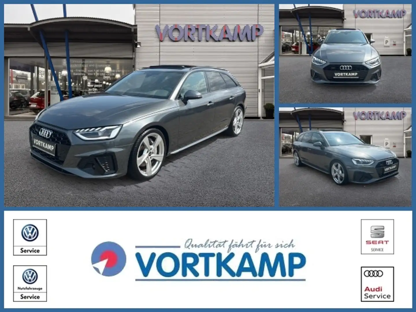 Audi A4 Avant 50 TDI quattro S line Pano/Kamera Gris - 1
