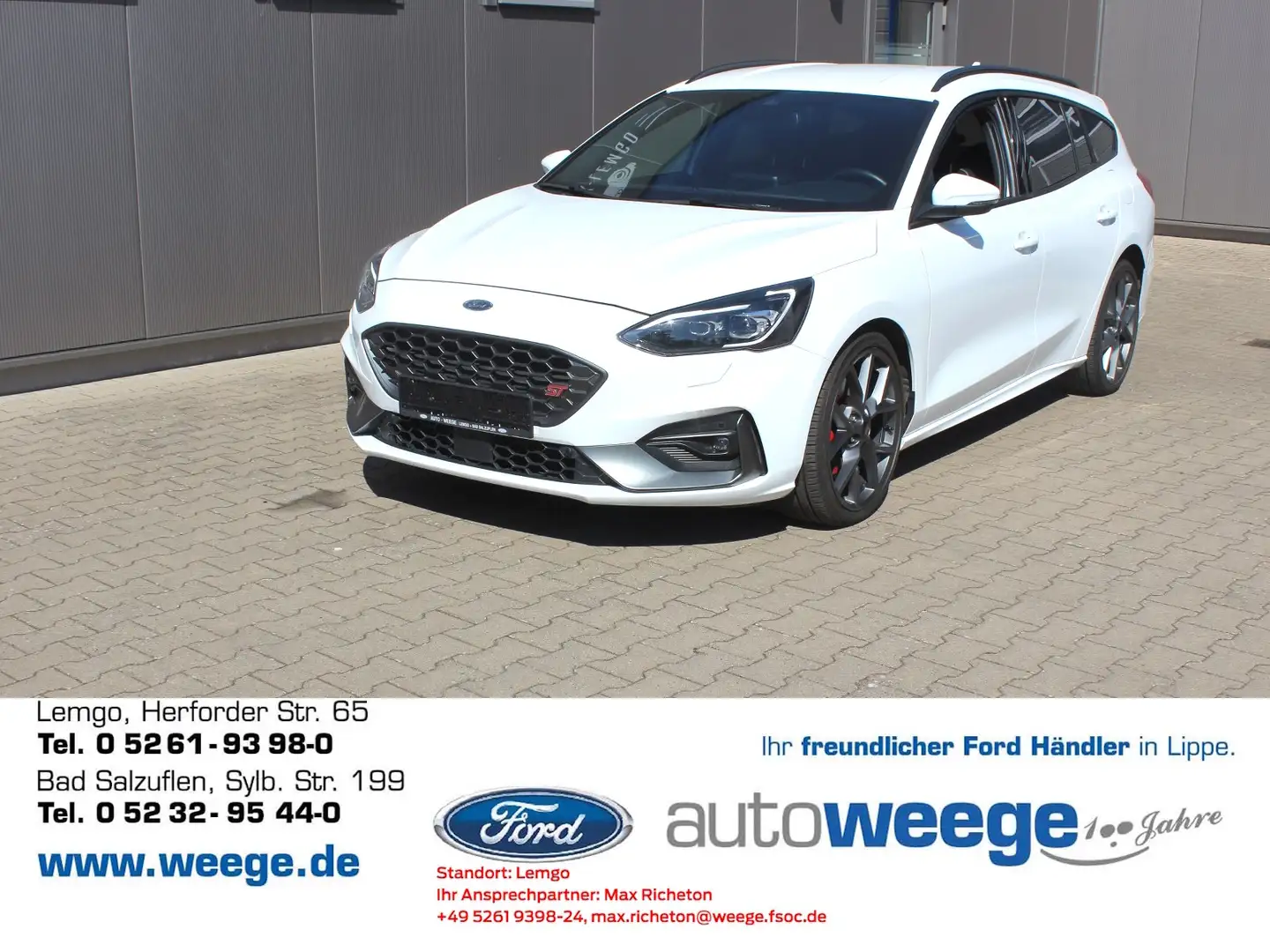 Ford Focus ST 2,3 EcoBoost Start/Stopp Blanc - 1