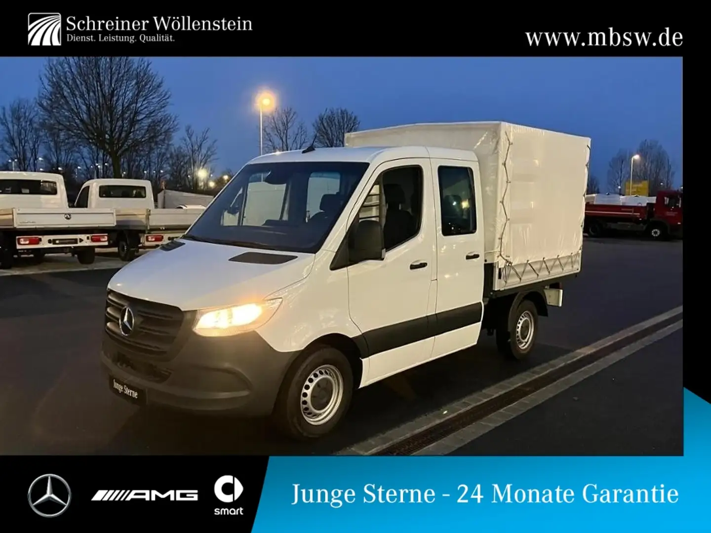 Mercedes-Benz Sprinter 215 DoKa Pritsche Plane L1 *MBUX*Klima*Temp* Weiß - 1