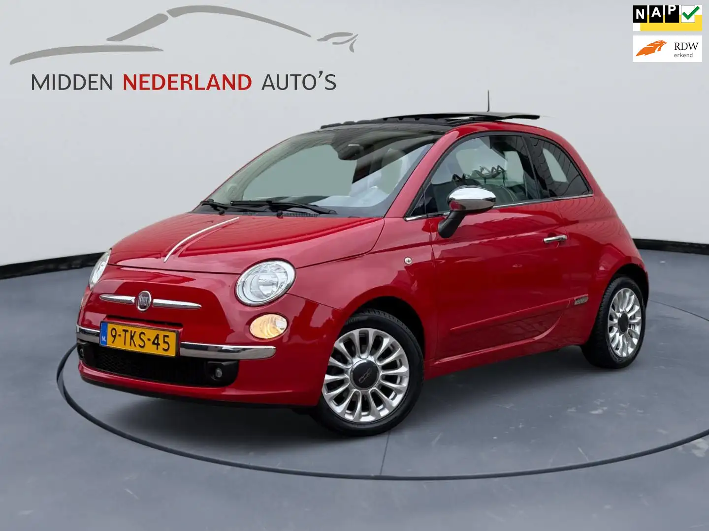 Fiat 500 0.9 TwinAir Turbo Lounge * SCHUIFDAK * ZEER NETTE Rood - 1