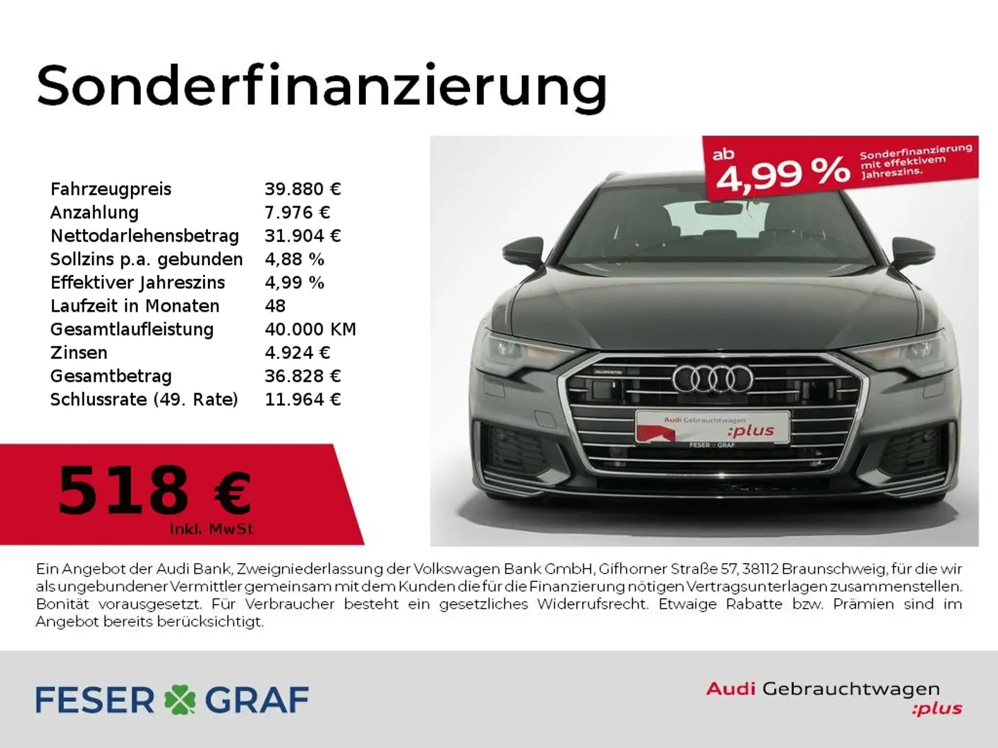 Audi A6 Avant 45 TDI quattro AHK/ Rückfahrkamera/ Standh. Grau - 1