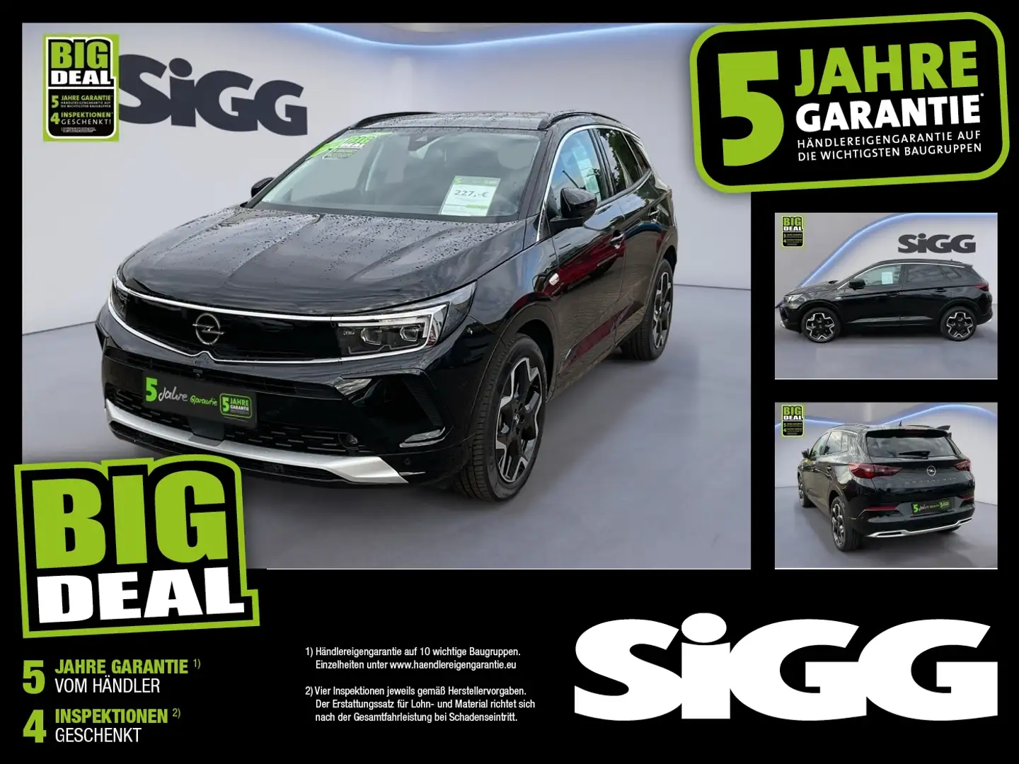 Opel Grandland 1.2 Turbo Elegance FLA ParkAss. SpurH Schwarz - 1