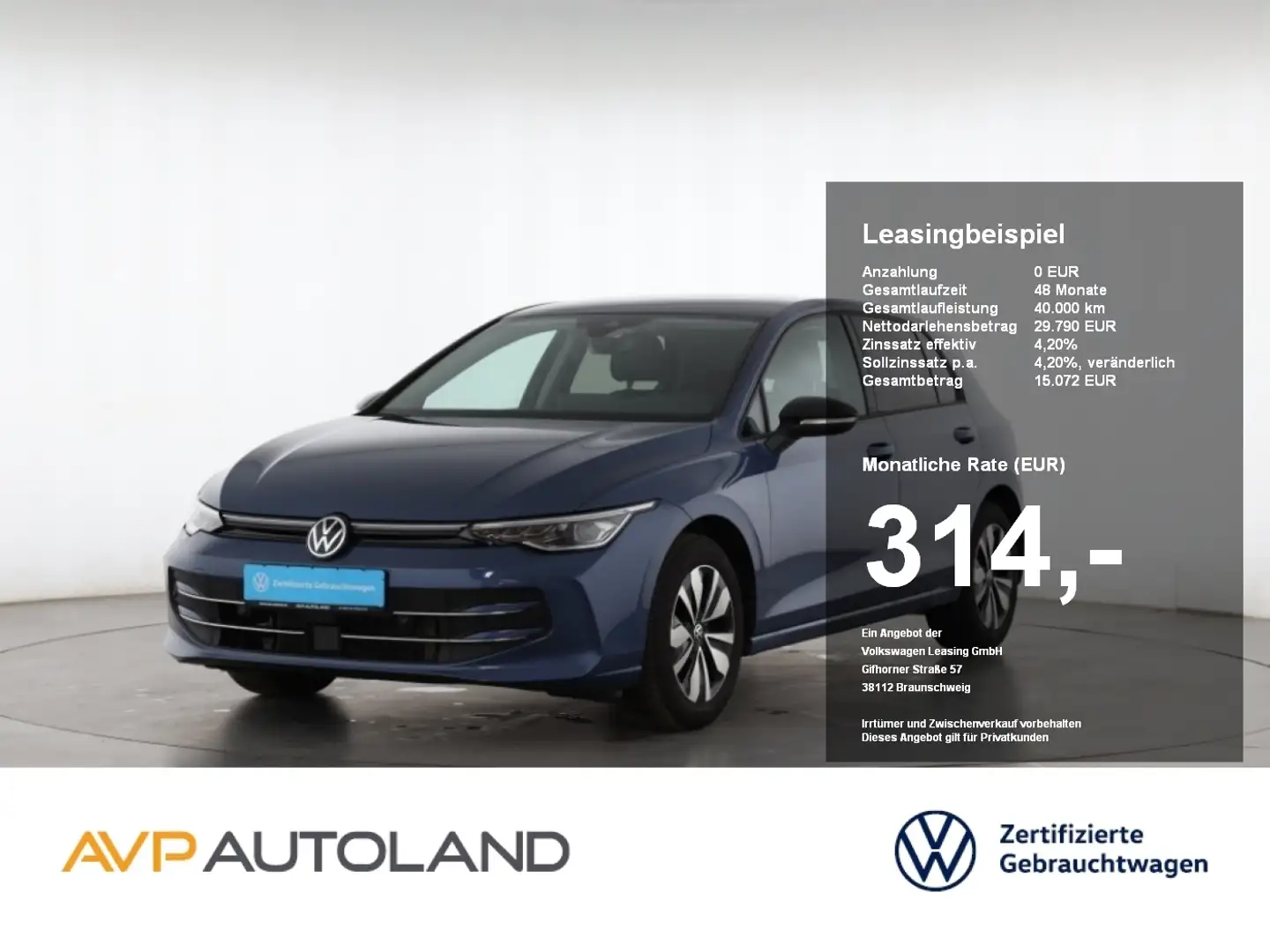 Volkswagen Golf VIII 2.0 TDI DSG GOAL | AHK | NAVI | ACC | Blau - 1