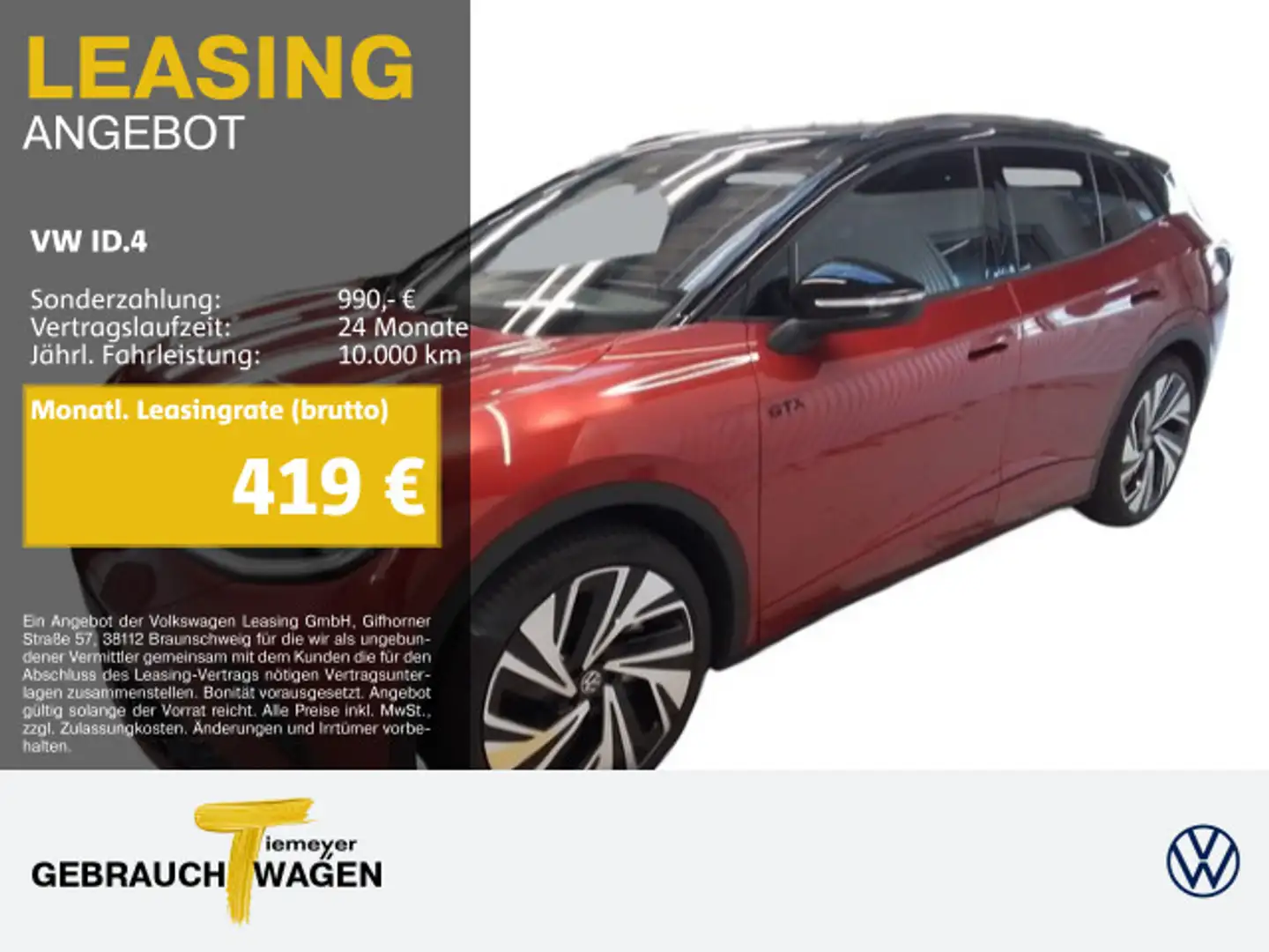 Volkswagen ID.4 GTX 4M LM21 AHK PANO WÄRMEPUMPE Rot - 1