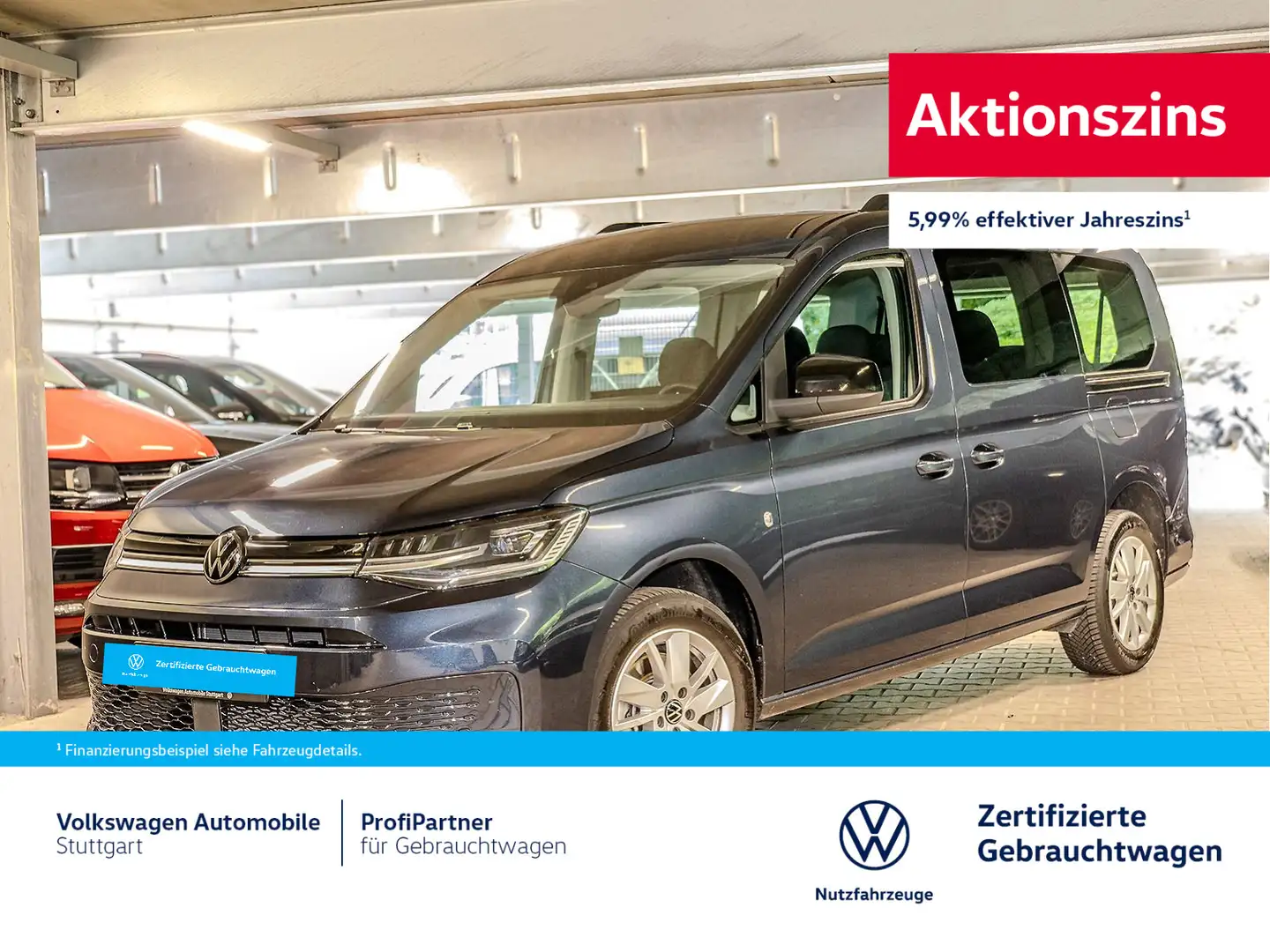Volkswagen Caddy Life DSG 1.5 TSI 7-Sitzer Blau - 1