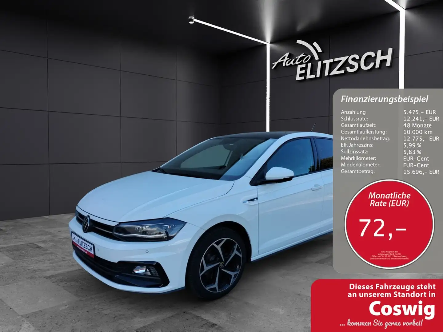 Volkswagen Polo R-Line TSI LED ACC PANO SHZ PDC Navi Klima Weiß - 1