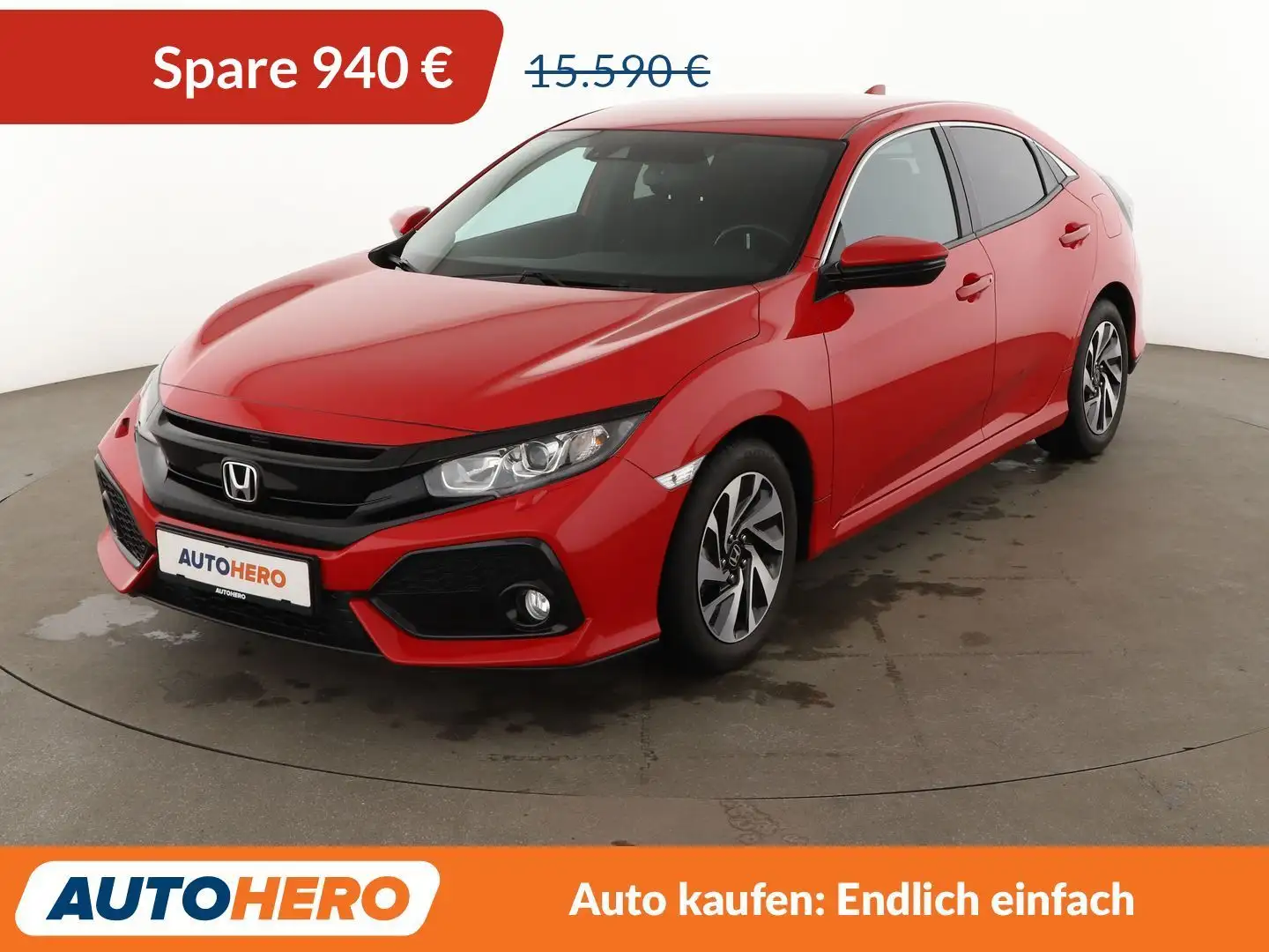 Honda Civic 1.0 VTEC Elegance *NAVI*ACC*CAM*SHZ*ALU*KLIMA* Rot - 1