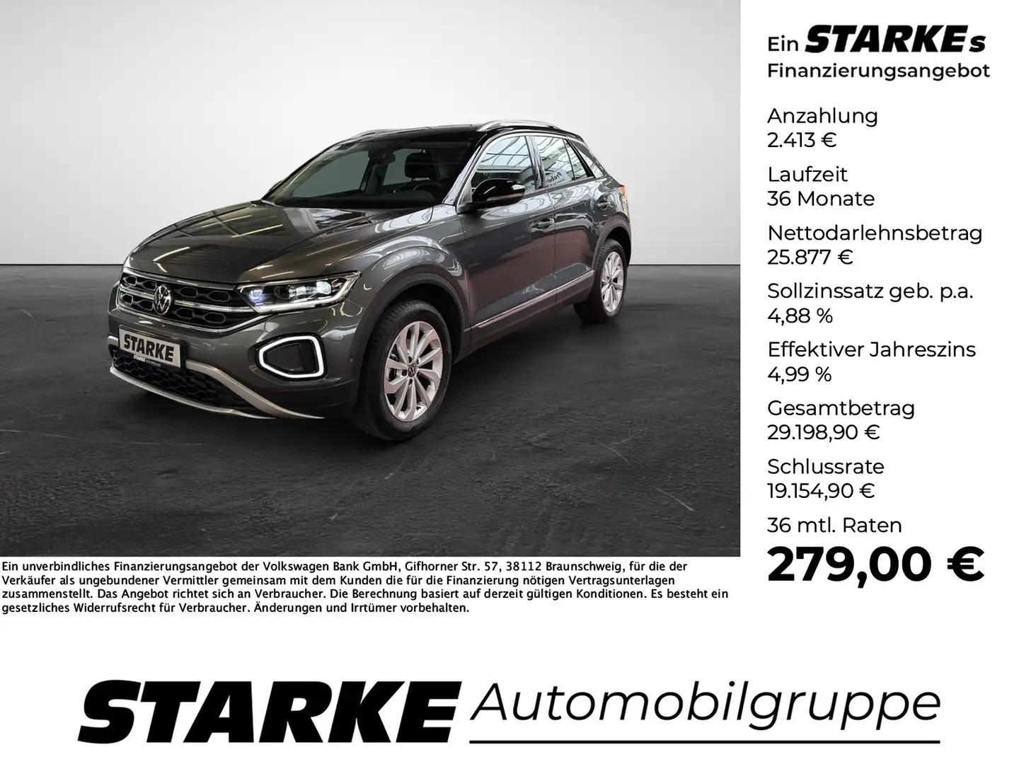 Volkswagen T-Roc 1.5 TSI DSG Style Grau - 1