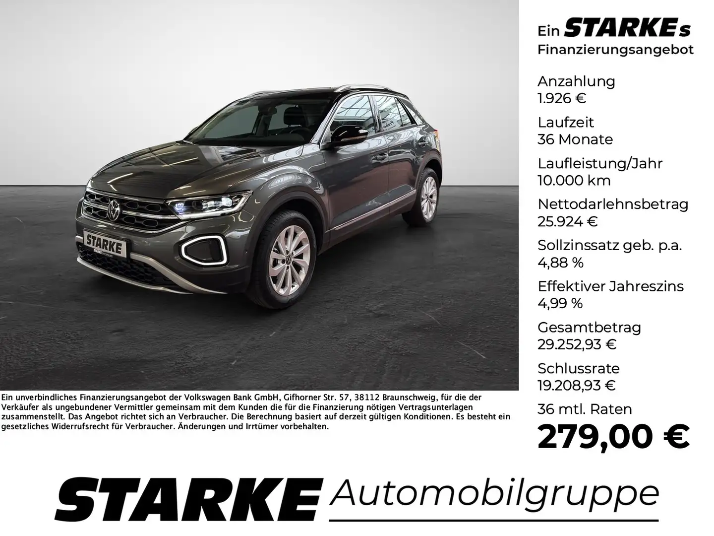 Volkswagen T-Roc 1.5 TSI DSG Style Grau - 1
