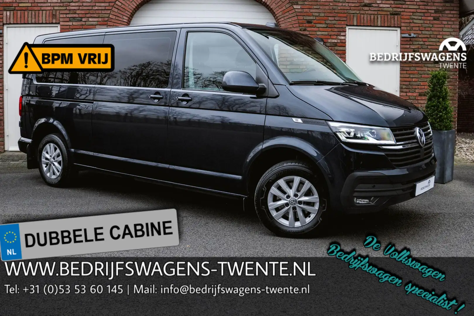 Volkswagen T6.1 Transporter 2.0 TDI 150PK DSG L2H1 DUB/CAB LED Trekhaak Camera Bleu - 1