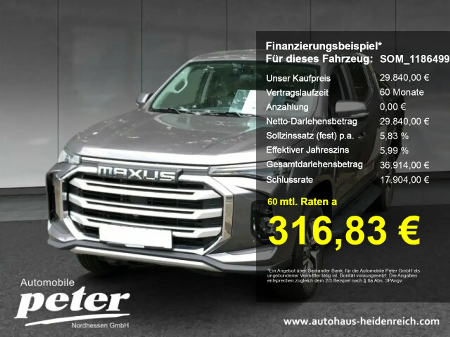Maxus T90 89 kWh Elektro Elite Automatik Leder (MW) Grau - 1