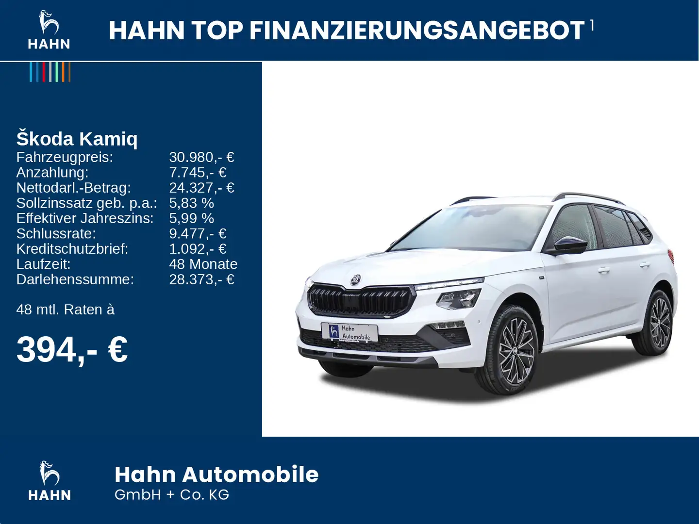 Skoda Kamiq Drive 1.5 TSI DSG AHK 24% PREISVORTEIL Blanc - 2