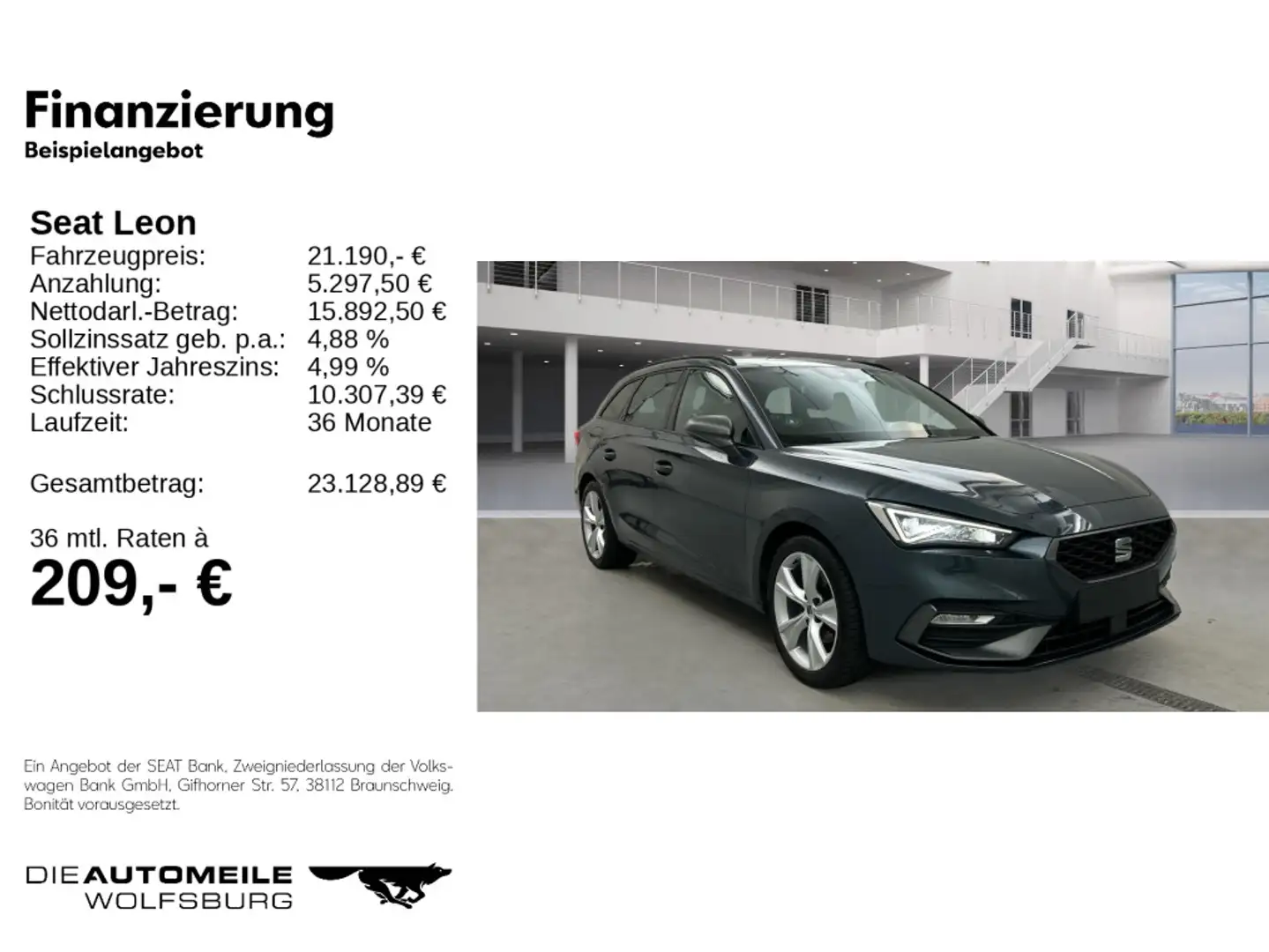 SEAT Leon ST 1.5eTSI DSG FR AHK/ACC/KESSY/NAVI Grau - 2