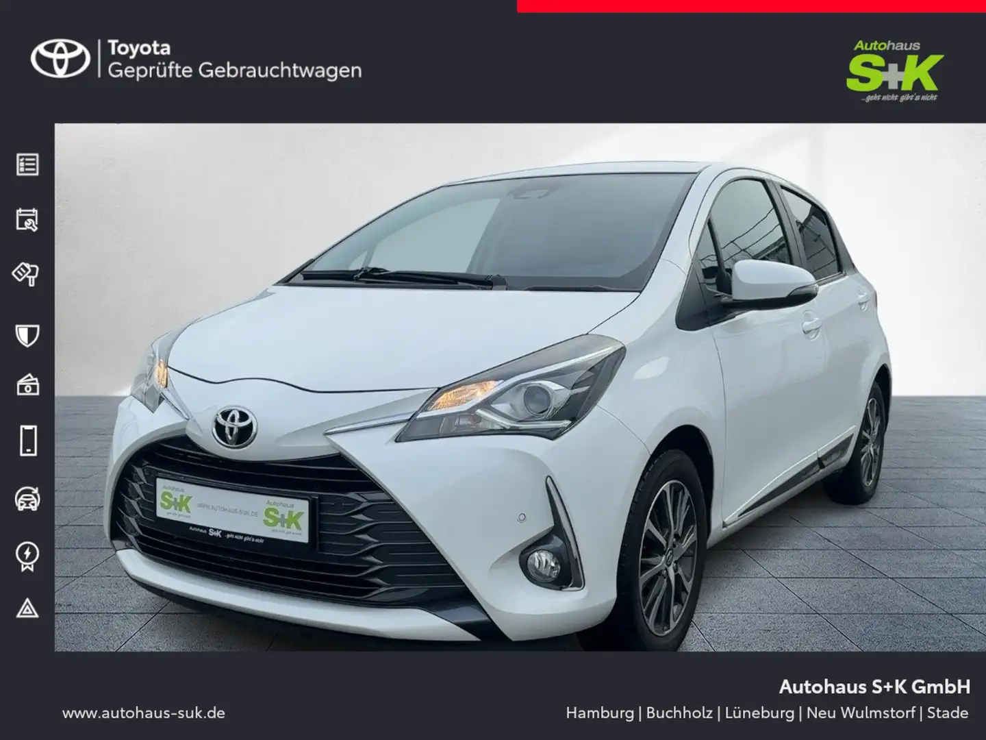 Toyota Yaris 1,5l Team D ++8-FACH+KAMERA+PDC+SHZ+BLUETOOTH++ Weiß - 1