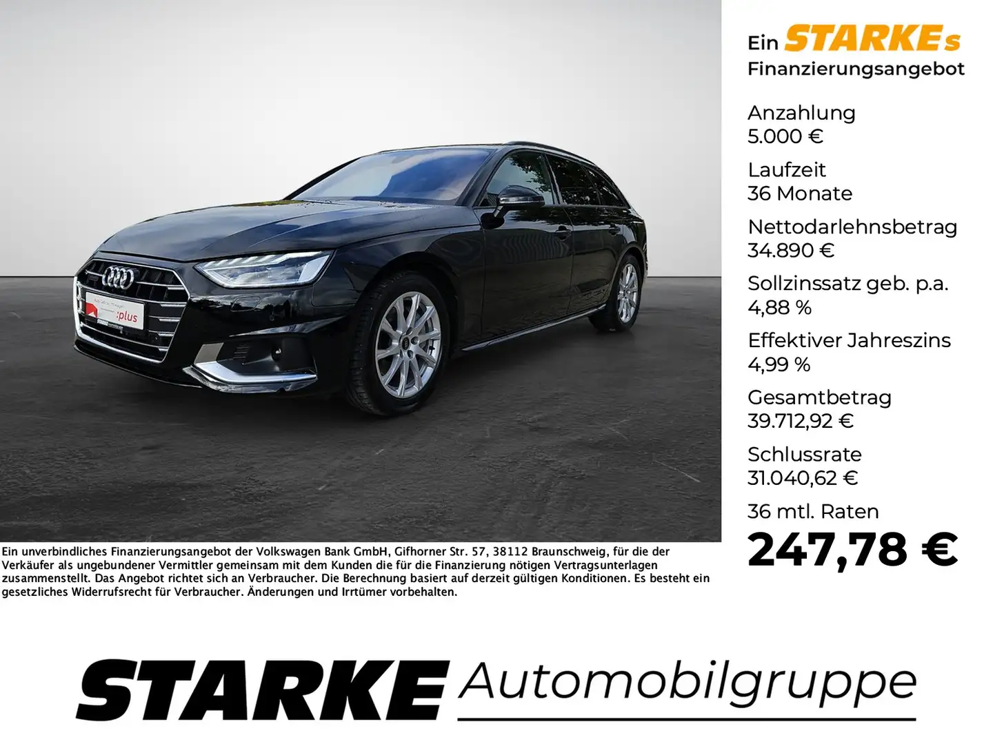Audi A4 Avant 40 TDI S tronic quattro advanced ACC Navi... Black - 1