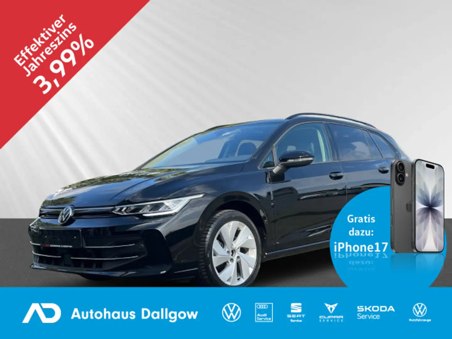 Volkswagen Golf Variant 1.5eTSI Goal+AHK klap+PANO+RFK+WiRä Schwarz - 1