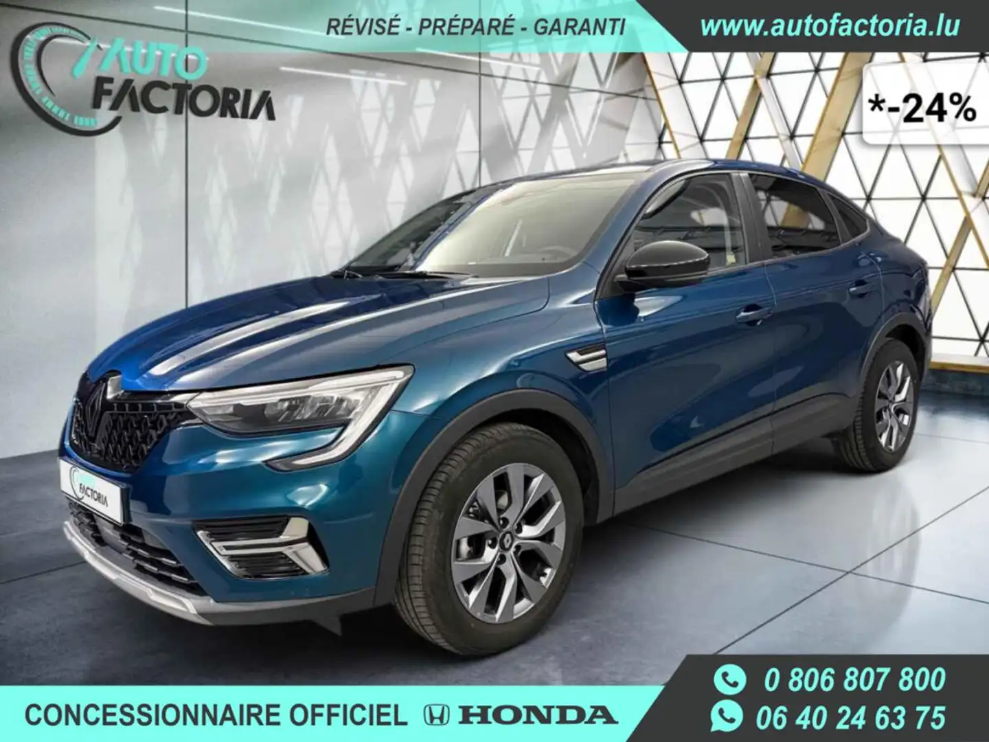 Renault Arkana -24% 1.3 TCE 140cv BVA +GPS+CAM+LED+Options Bleu - 1