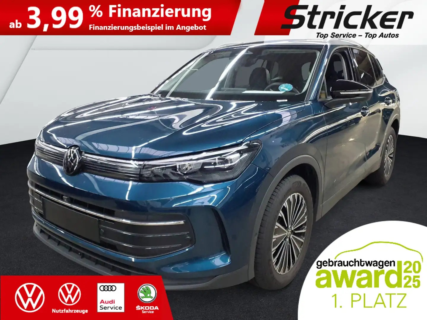 Volkswagen Tiguan Goal 2.0TDI DSG 349,-ohne Anzahlung Navi AHK Kame Blau - 2