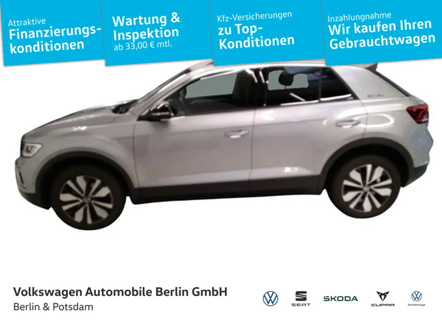 Volkswagen T-Roc 1.5 TSI Goal DSG Rear View Navi Silber - 1
