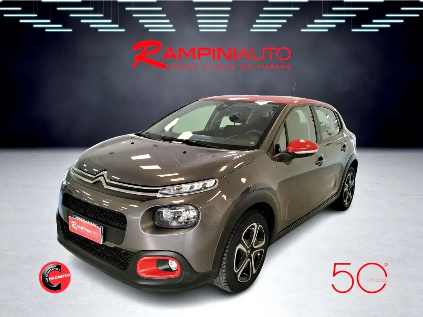 Citroen C3 PureTech 83 Cv Km 44.000 Unico Proprietario Pronta Grigio - 2