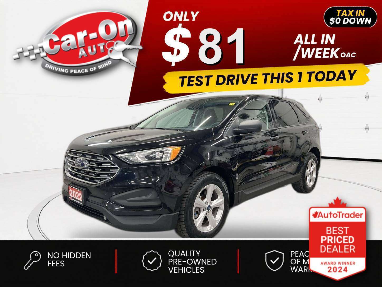 Black 2022 Ford Edge SUV / Crossover All-Wheel Drive Automatic