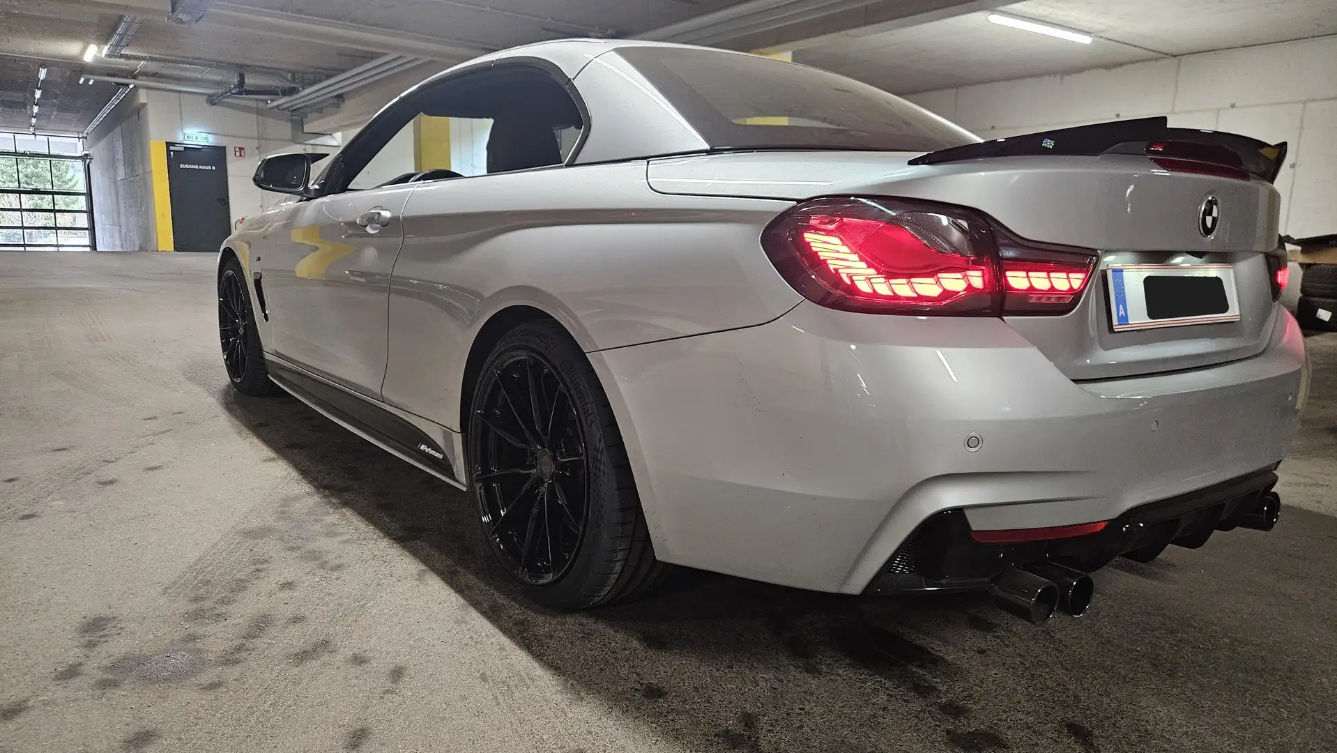 BMW 430 430d Cabrio Aut., 3 Liter/6-Zylinder, 258 PS mit wenig Kilometer, 8-fach bereift, guter Zustand, mit Garantie. Silber - 1