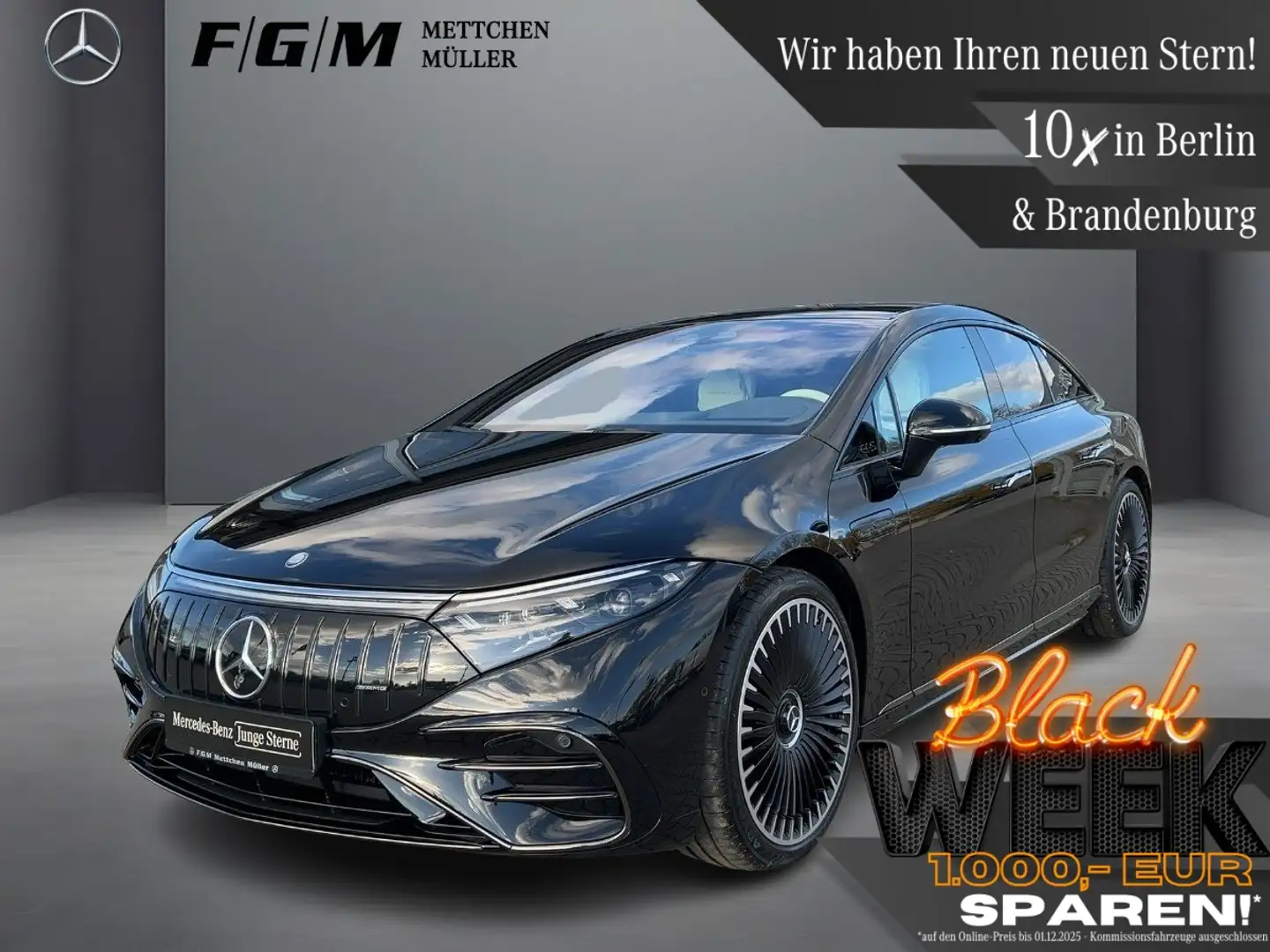 Mercedes-Benz EQS 53 AMG 4M+ Burm|HUD|KeyGo|S-Dach|TWA|360 Zwart - 1