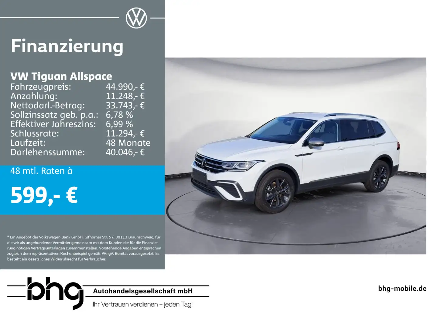Volkswagen Tiguan Allspace Life 2,0 l TDI SCR 110 k Weiß - 1