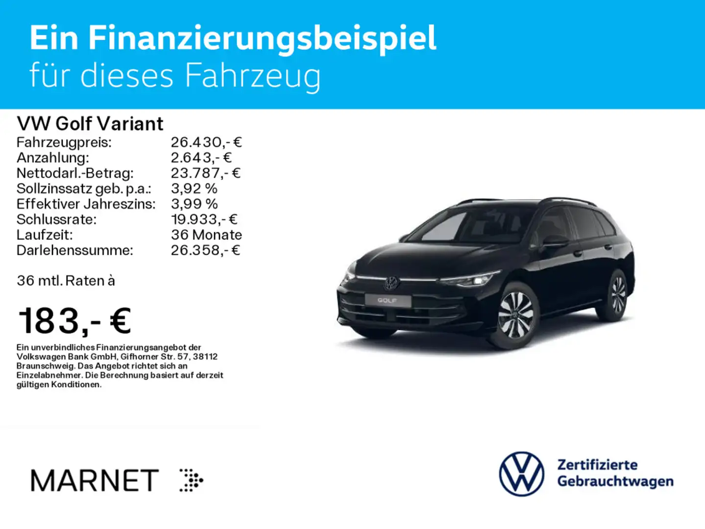 Volkswagen Golf Variant Golf VIII Variant 1.5 TSI GOAL*LED*AHK*DIGITAL*N Schwarz - 2