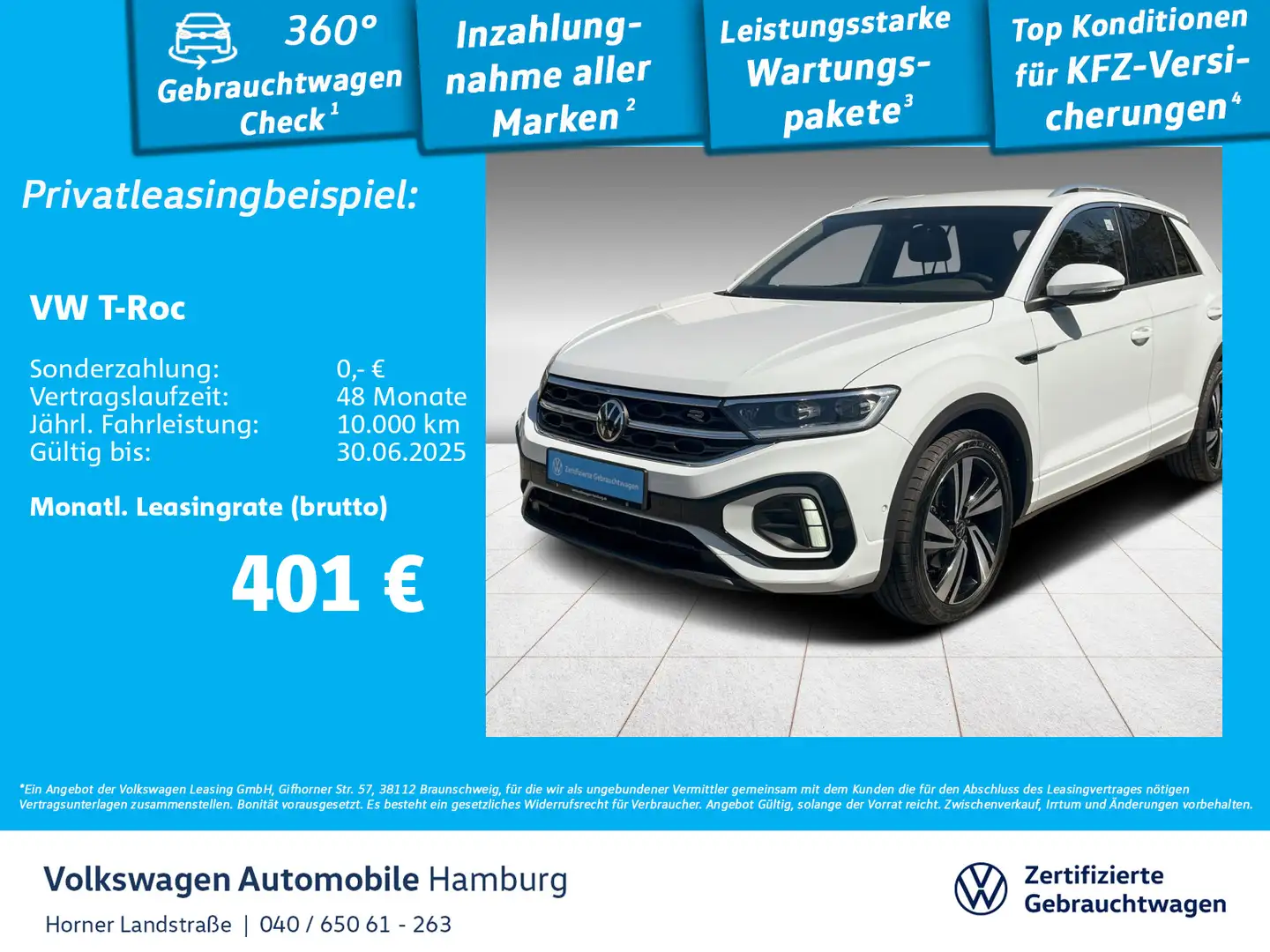 Volkswagen T-Roc 1.5 TSI DSG R-Line Kamera LED Navi Sitzhzg Blanco - 1