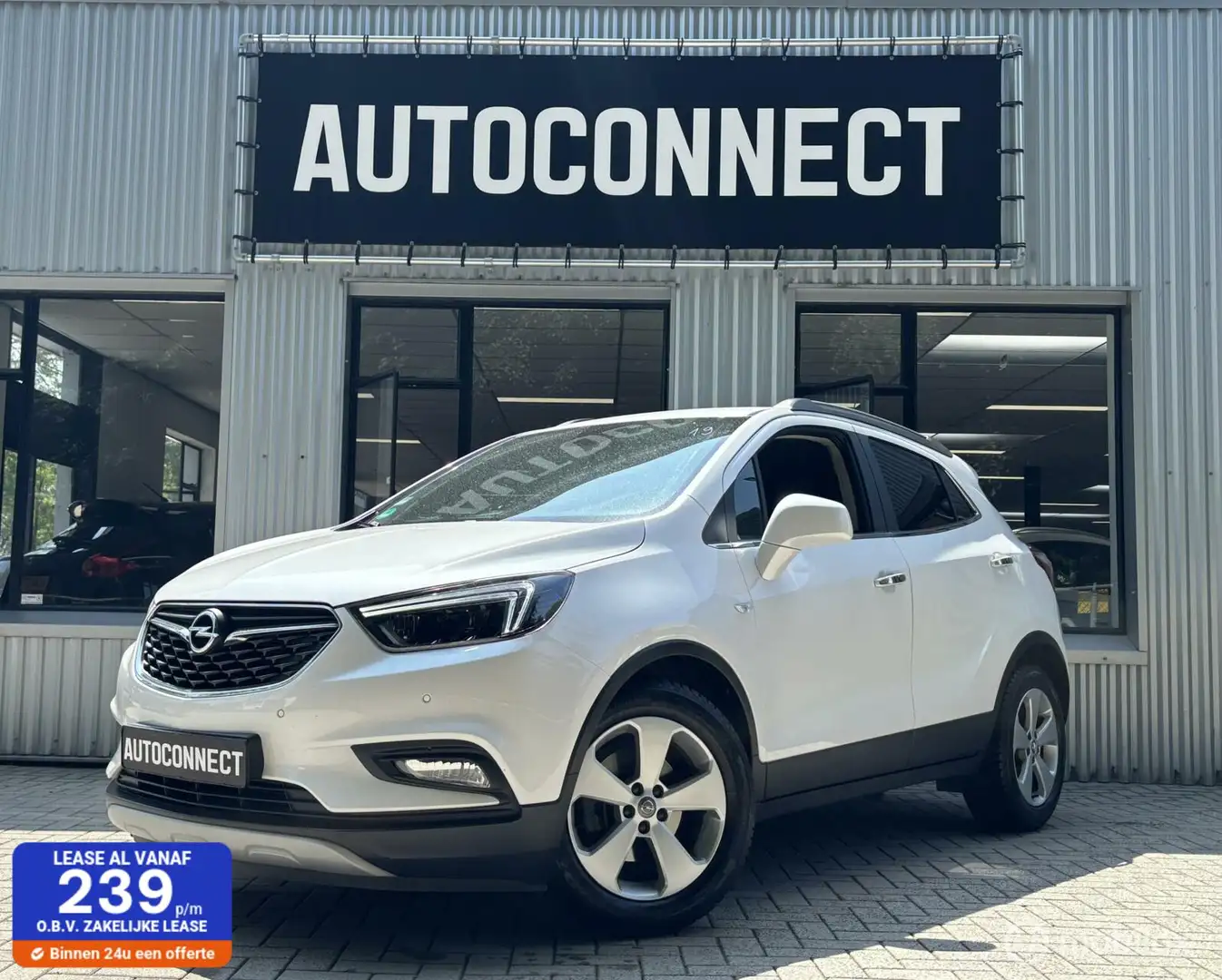 Opel Mokka X 1.4 Turbo. HALF/LEDER, NAVI, CAMERA, 140 PK, CRUIS Wit - 1